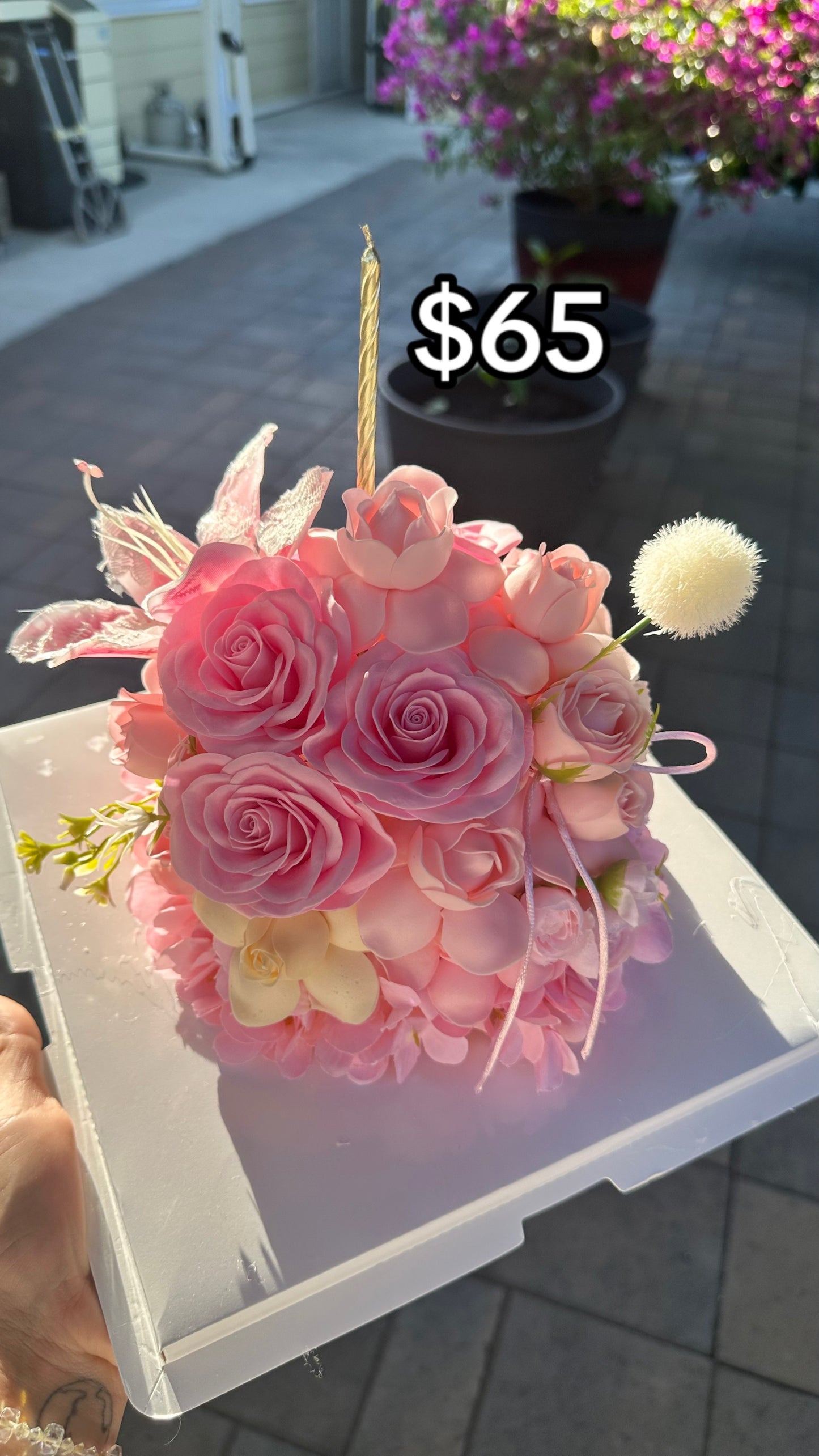 Coral Rose Celebration Flower Cake – design reference photo