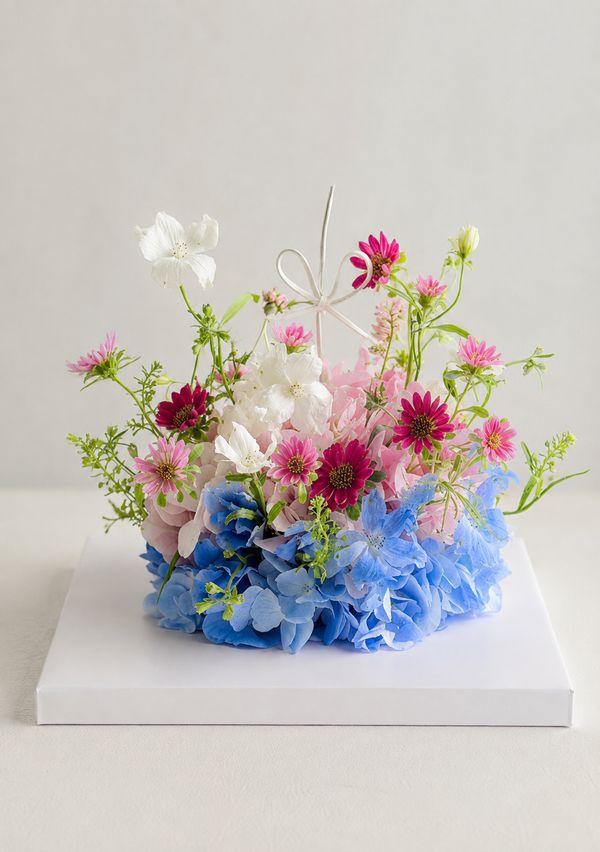 Blue Meadow Flower Cake