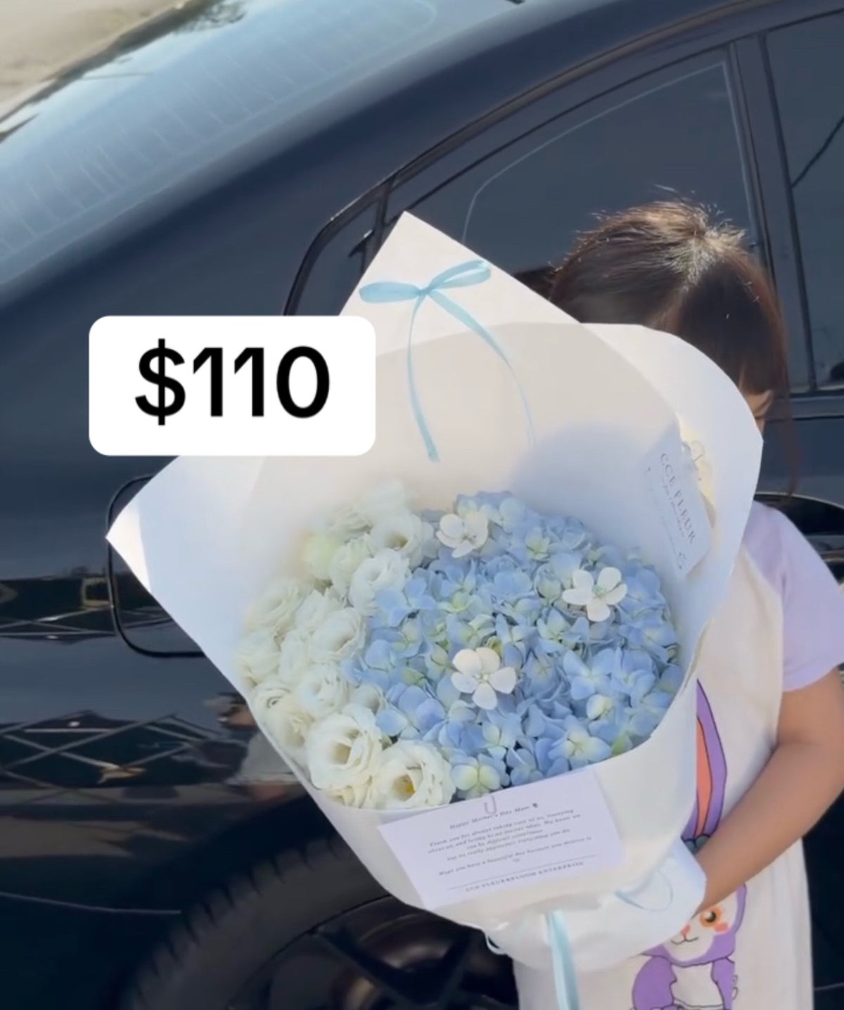 Blue Ivory Hydrangea Garden Bouquet – design reference photo