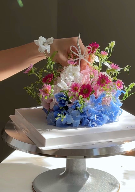 Blue Meadow Flower Cake – design reference photo