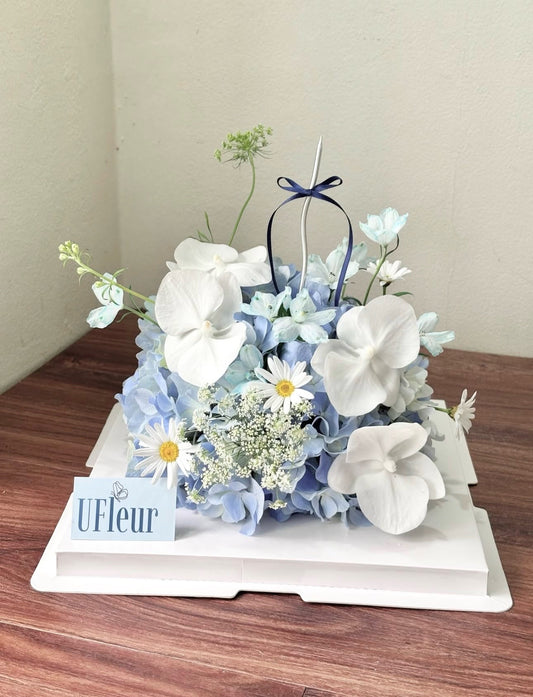 Blue Orchid Dream Flower Cake – design reference photo
