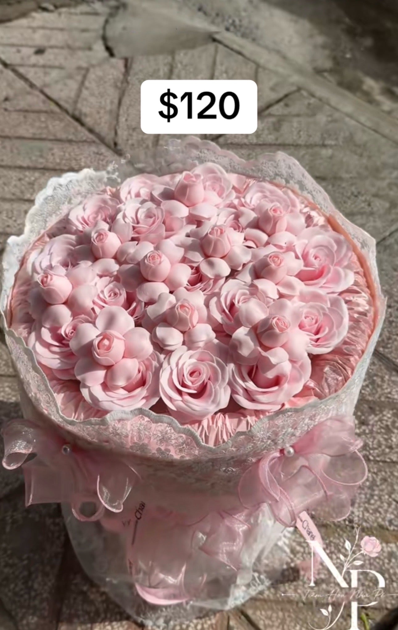 Blush Rose Blossom Lace Bouquet – design reference photo