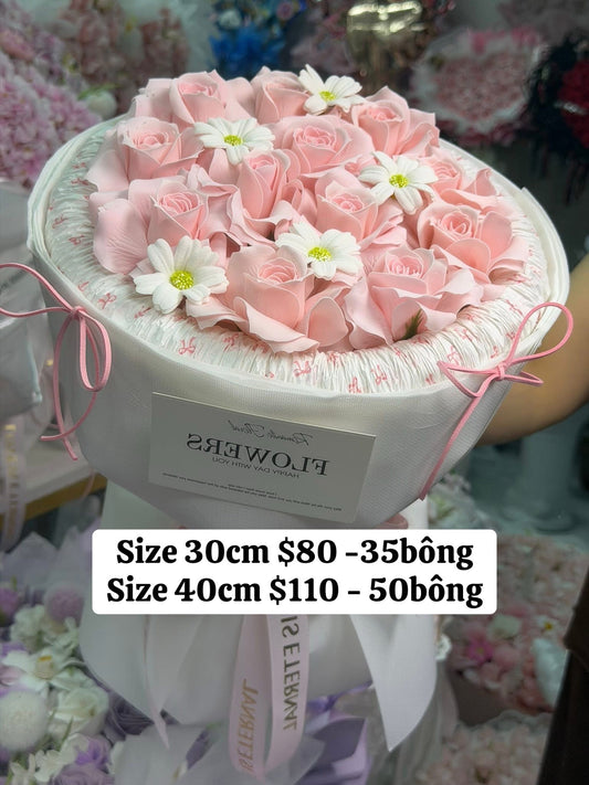 Blush Rose Daisy Bouquet – design reference photo