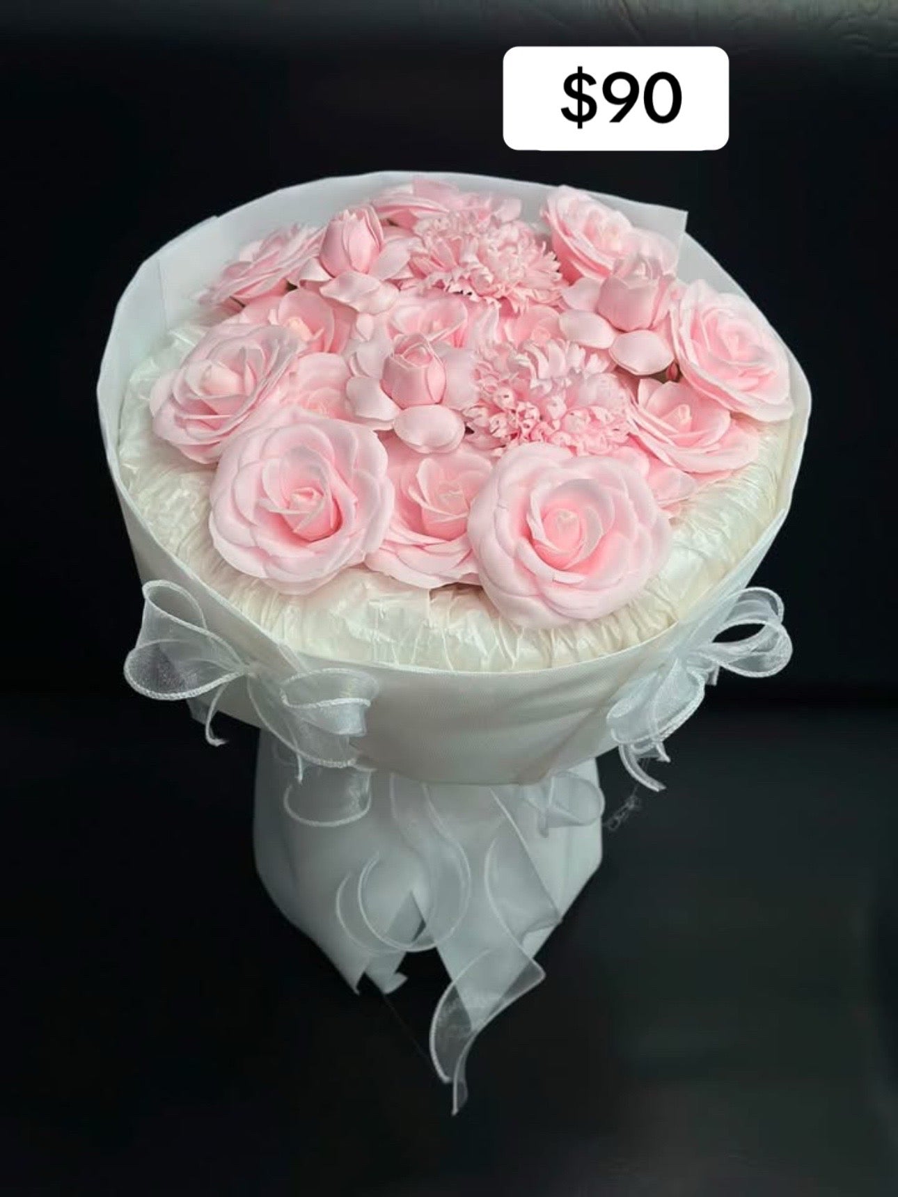 Blush Rose Mint Ruffle Bouquet – design reference photo