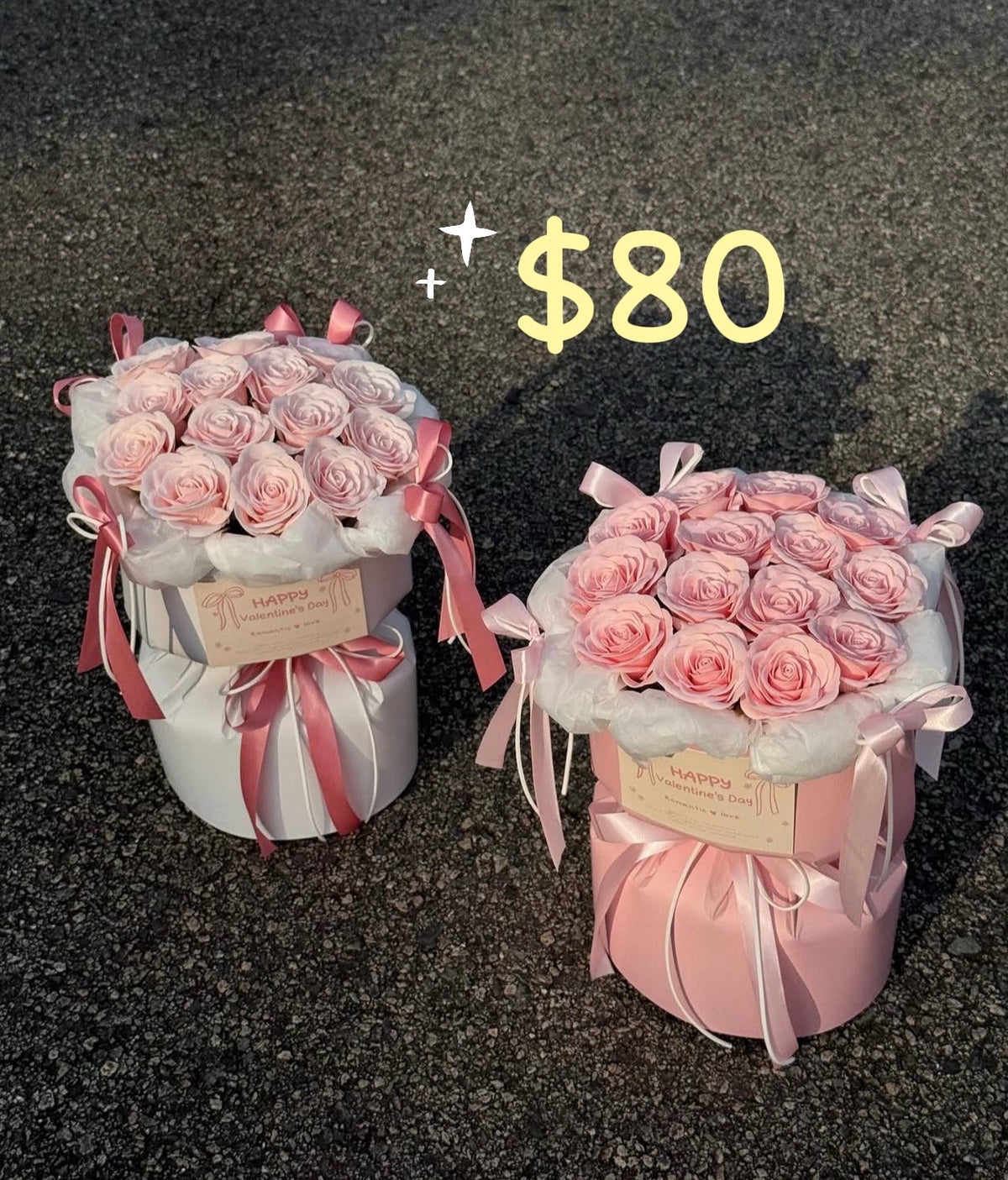 Blush Rose Ribbon Flower Gift Box – design reference photo