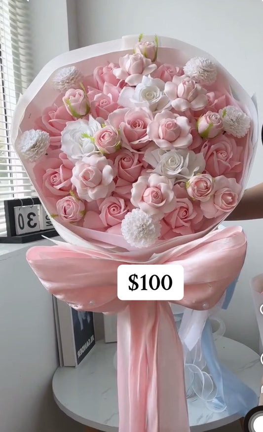 Blush Satin Rose Garden Bouquet – design reference photo