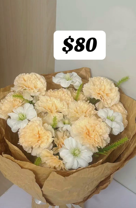 Buttercream Carnation Bouquet – design reference photo