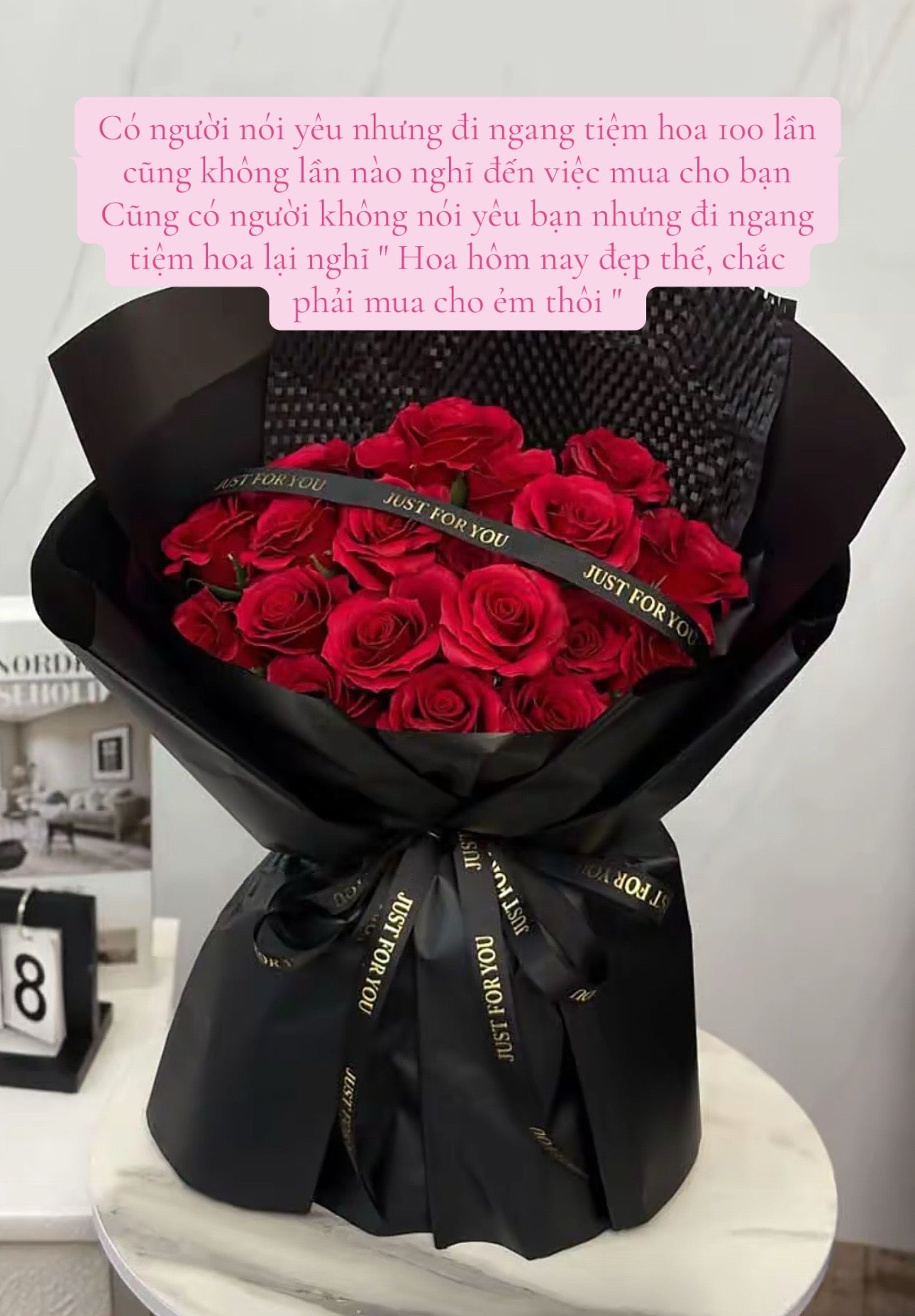 Classic Red Rose Midnight Bouquet – design reference photo