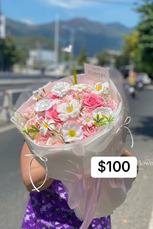 Garden Walk Rose Daisy Bouquet – design reference photo