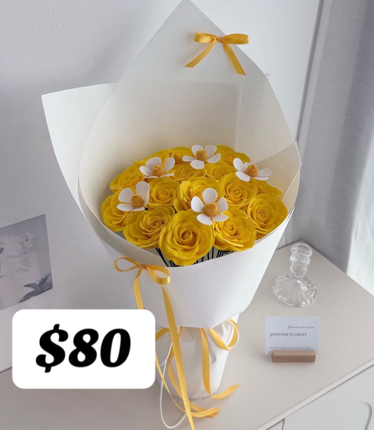 Golden Rose Frangipani Bouquet – design reference photo