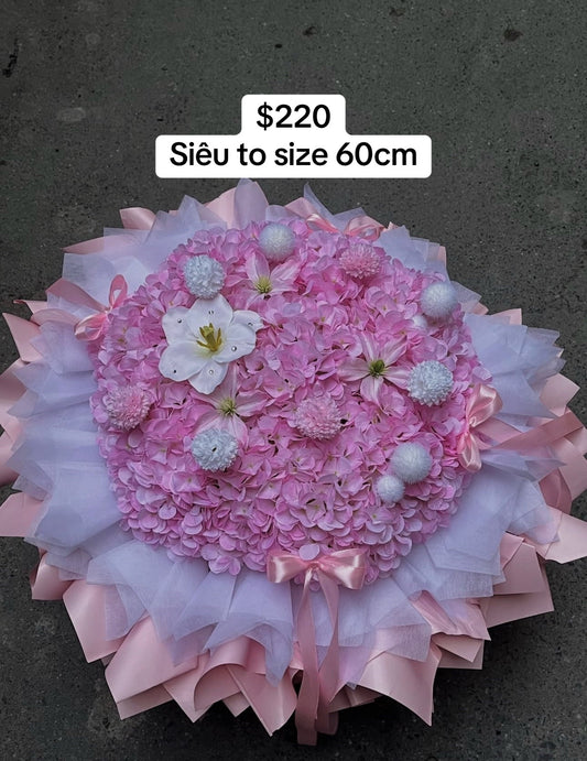 Grand Pink Hydrangea Celebration Bouquet – design reference photo