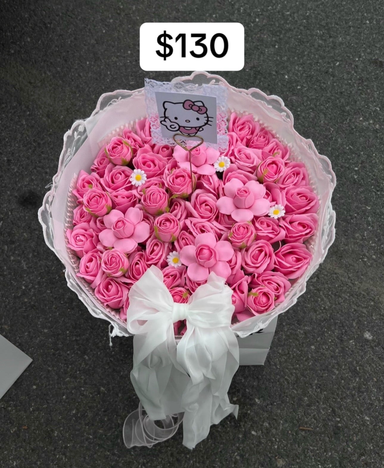Hot Pink Rose Character Accent Bouquet – design reference photo
