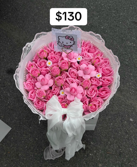 Hot Pink Rose Character Accent Bouquet – design reference photo