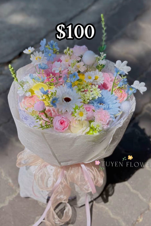 Pastel Daisy Fields Bouquet – design reference photo