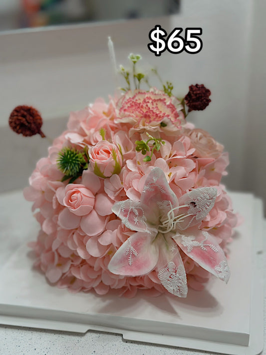 Peach Lily Celebration Flower Cake – design reference photo