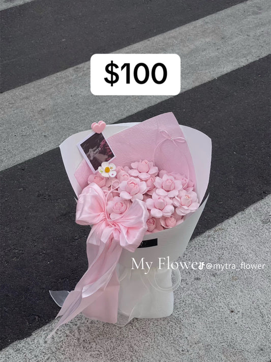 Pink Blossom Ribbon Bouquet – design reference photo