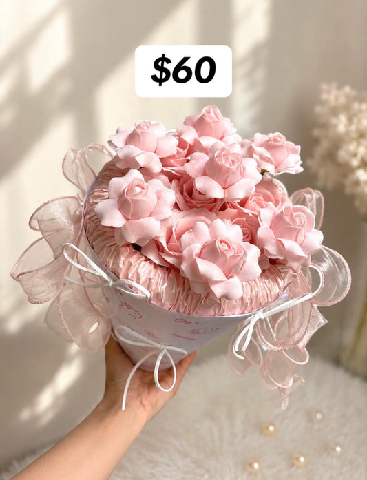 Pink Blossom Tulle Posy Bouquet – design reference photo
