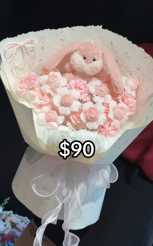 Pink Bunny Blossom Bouquet – design reference photo