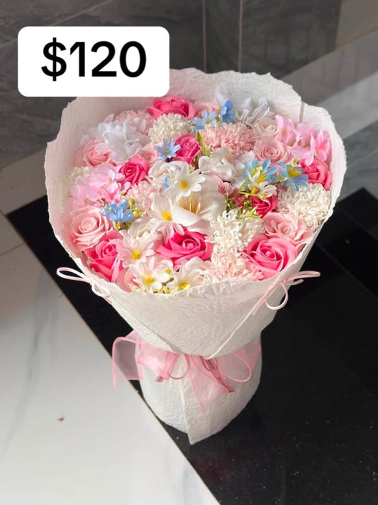 Pink Daisy Rose Festival Bouquet – design reference photo