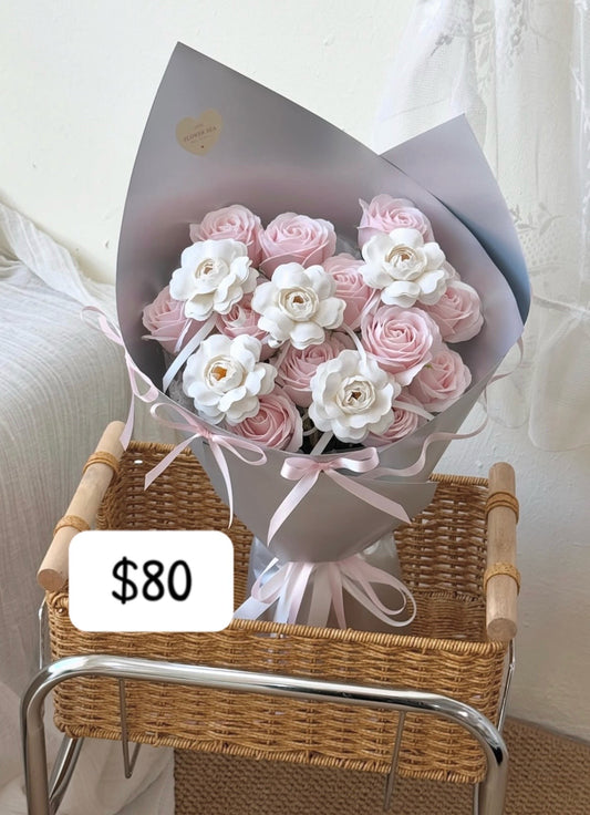 Pink Ivory Rose Harmony Bouquet – design reference photo