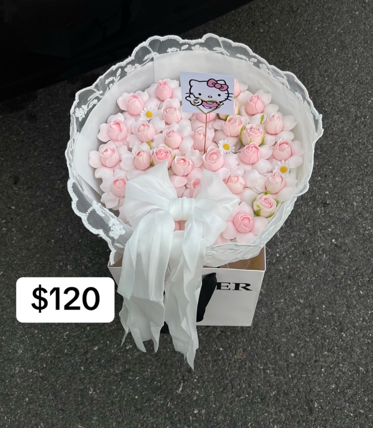 Pink Rose Character Accent Bouquet – design reference photo