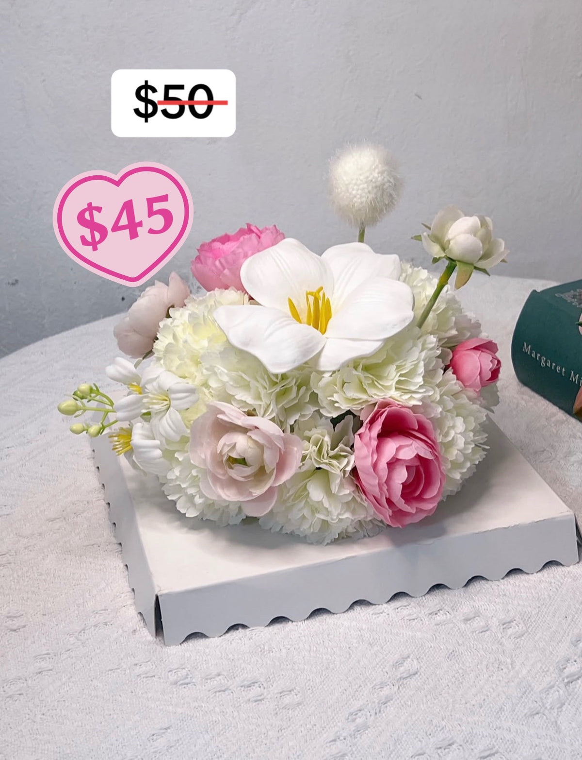 Pink Rose Frangipani Flower Cake – design reference photo