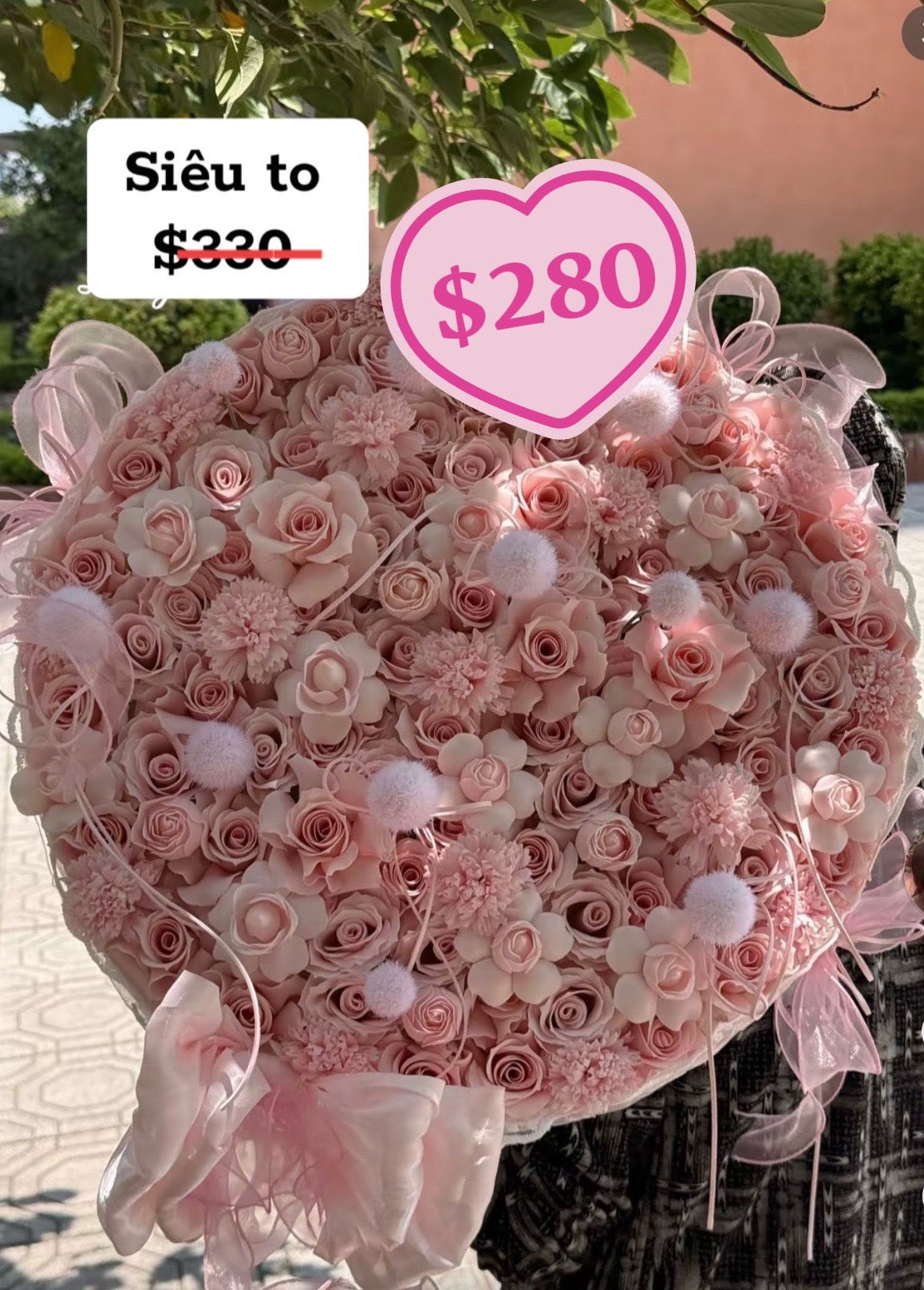 Pink Rose Grand Romance Statement Bouquet – design reference photo