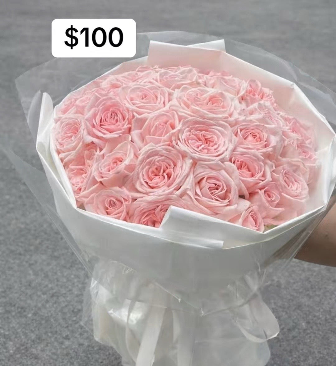 Pink Rose Ivory Classic Bouquet – design reference photo