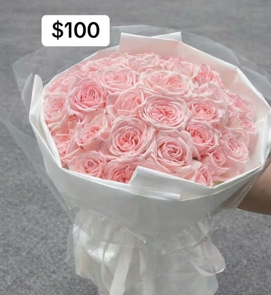 Pink Rose Ivory Classic Bouquet – design reference photo