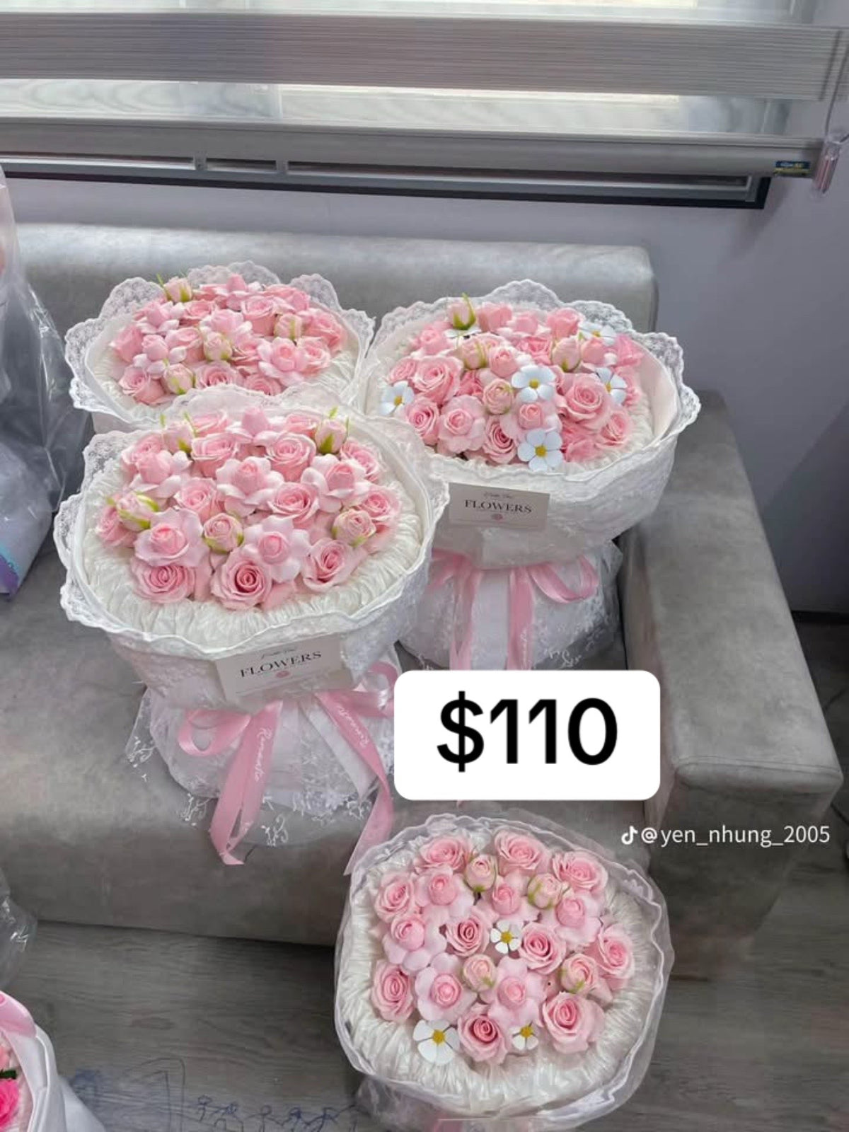 Pink Rose Lace Dream Bouquet – design reference photo