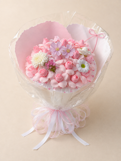 Pink Rose Spring Blossom Bouquet – front product view
