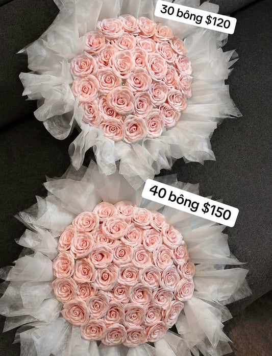 Pink Rose Tulle Celebration Bouquet – design reference photo