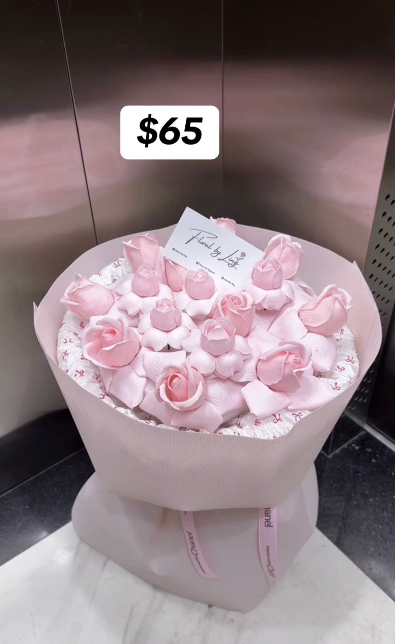 Pink Tulip Posy Bouquet – design reference photo