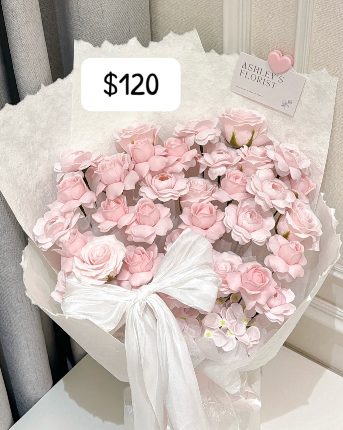 Pink Tulip Rose Ruffle Bouquet – design reference photo