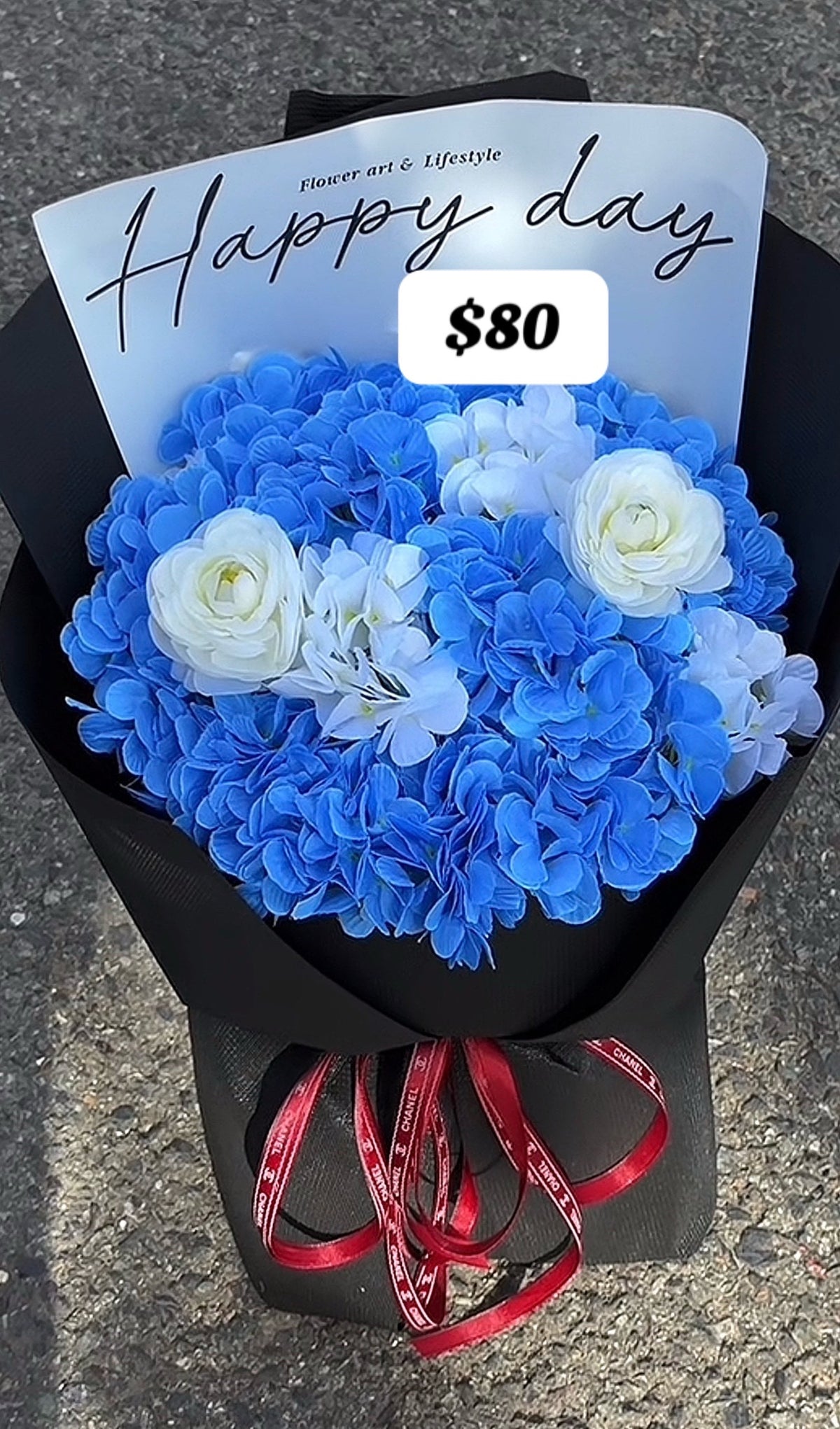 Royal Blue Ivory Rose Bouquet – design reference photo