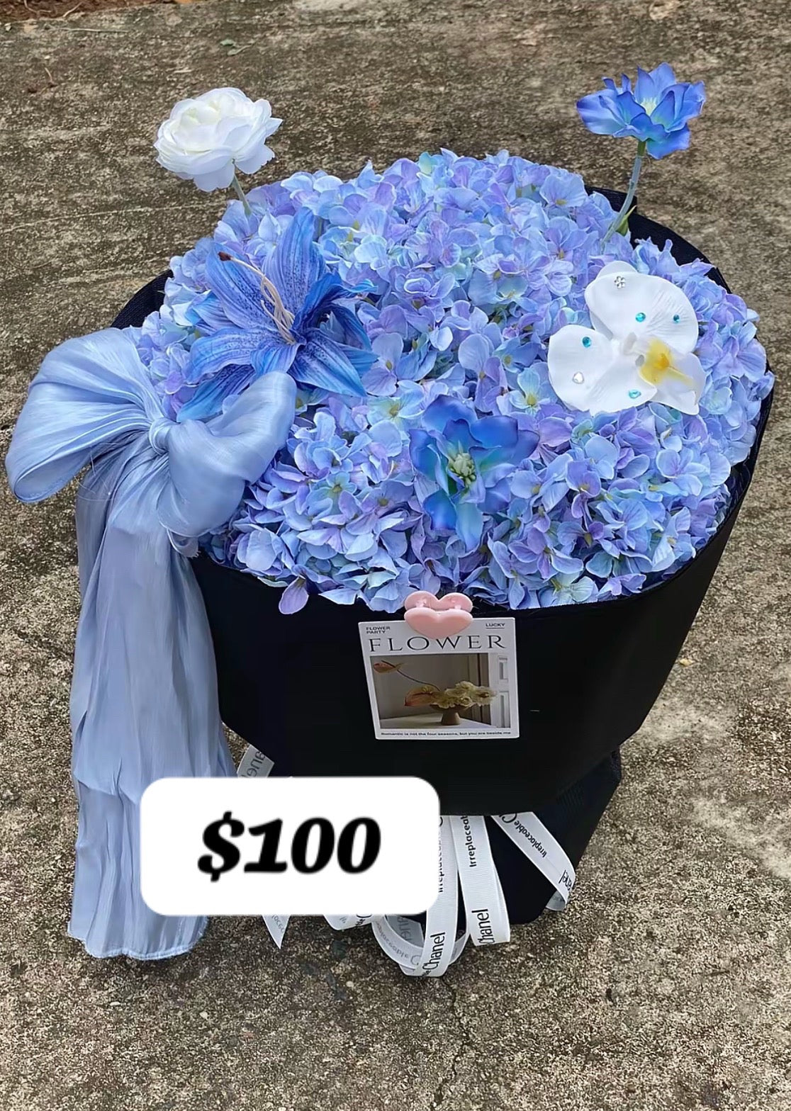 Twilight Blue Hydrangea Bouquet – design reference photo