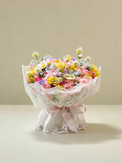 Small Garden Meadow Bouquet, Small, front view; AI design illustration