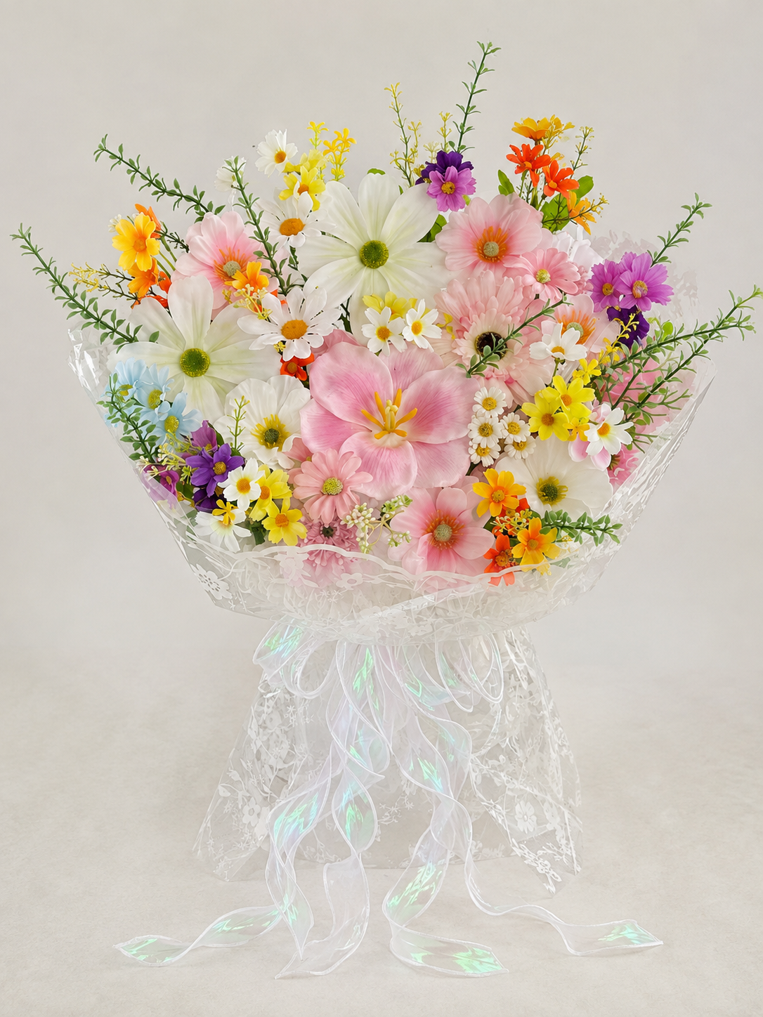 Sunlit Daisy Meadow Bouquet, front; AI design illustration