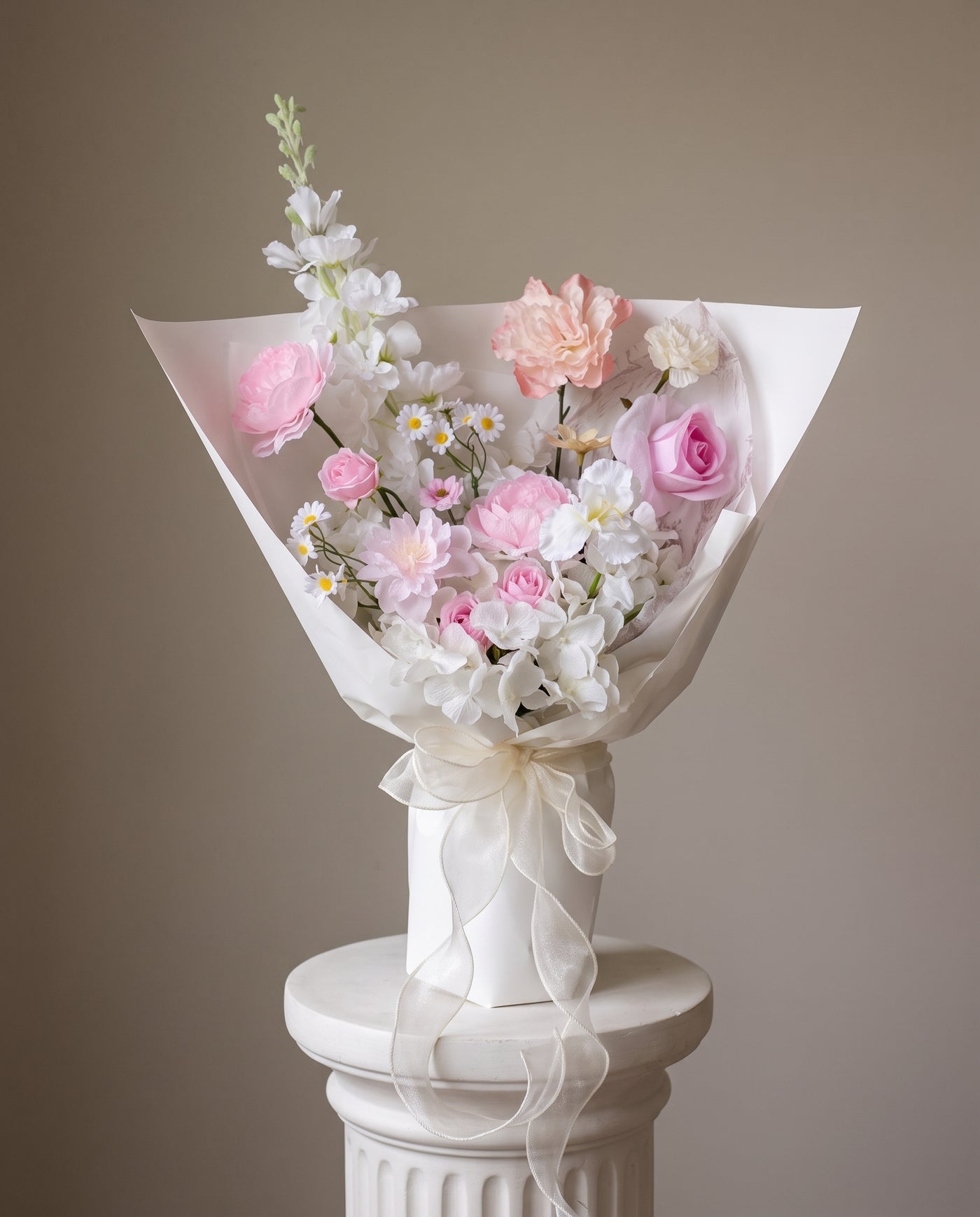 Romantic pink silk flower bouquet